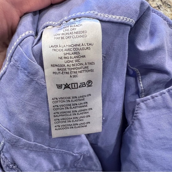 NWOT Anthropologie Maeve Colette Pants Purple 26 Cropped Wide Leg Magic Fabric - Picture 7 of 8